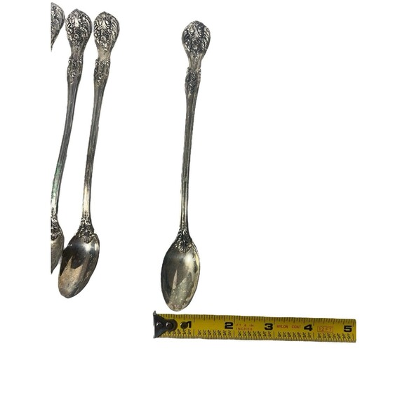 Vintage F.B. Rogers French Rose Iced Tea Spoons Silverplate Tarnished -Set Of 12 - Picture 2 of 8